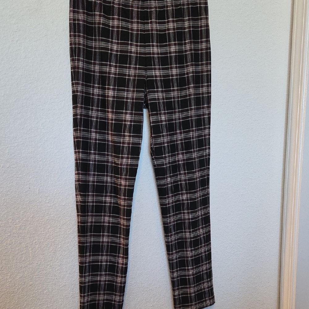 Karen Kane Black and White Plaid Trousers